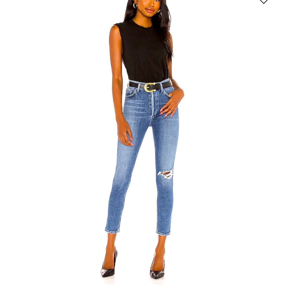 AGOLDE- Nico High Rise Slim in Shoreline
